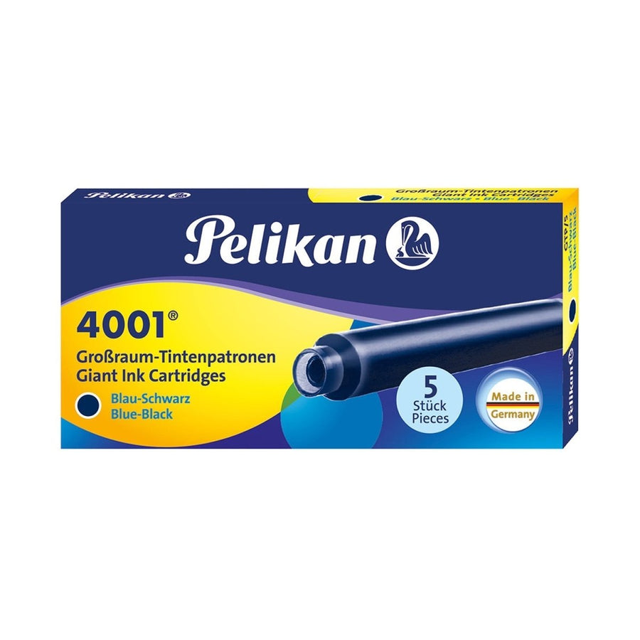 Pelikan GTP/5 Long Ink Cartridge (Blue/Black - Pack of 5) 310607 - SCOOBOO - PE_GTP5_LNG_BLU_BLK_INKCART_PK5_310607 - Ink Cartridge