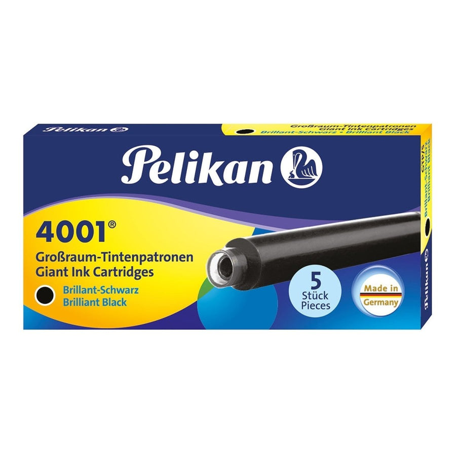Pelikan GTP/5 Long Ink Cartridge (Brilliant Black - Pack of 5) 310615 - SCOOBOO - PE_GTP5_LNG_BRL_BLK_INKCART_PK5_310615 - Ink Cartridge