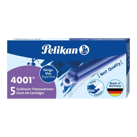 Pelikan GTP/5 Long Ink Cartridge (Royal Blue - Pack of 5) 310748 - SCOOBOO - PE_GTP5_LNG_RYL_BLU_INKCART_PK5_310748 - Ink Cartridge