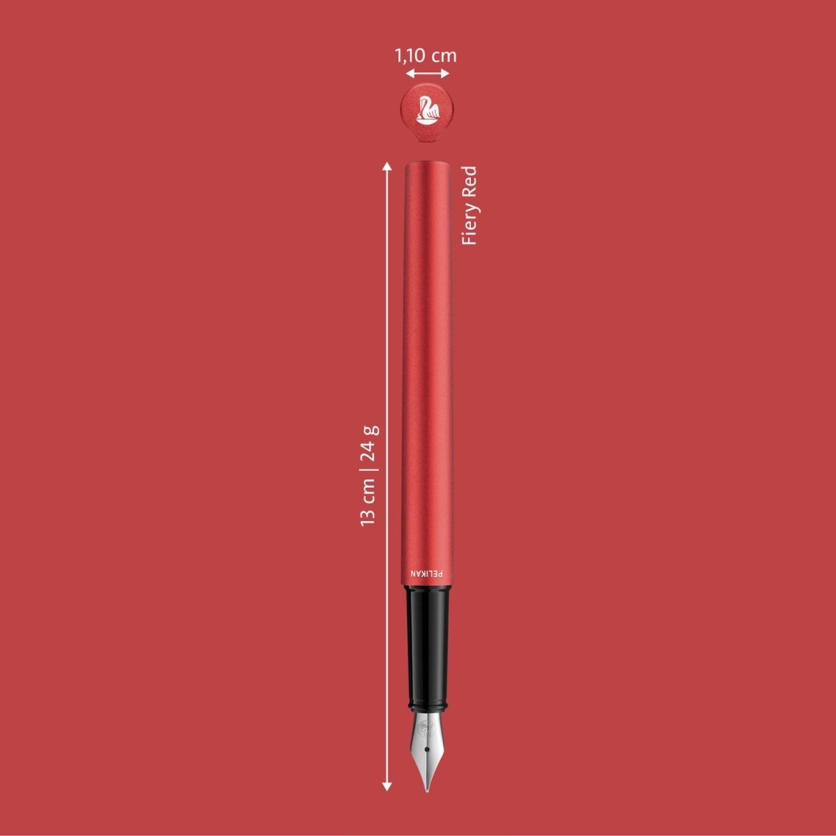 Pelikan Ineo P6 Fiery Red Fountain Pen - SCOOBOO - PE_INEO_FRYRED_FPM_1051292 - Fountain Pen