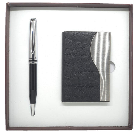 Pelikan Jazz Ballpoint Pen with Card Holder Gift Set 806930 - SCOOBOO - PE_JAZZ_BLK_BP_CRDHLD_809631 - Ballpoint Pen Set