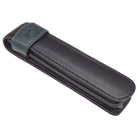 Pelikan Leather One Pen Case (Black/Green) 923524 - SCOOBOO - PEP_LTHR_1PEN_CSE_BLKGRN_923524 - Pen Case