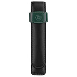 Pelikan Leather One Pen Case (Black/Green) 923524 - SCOOBOO - PEP_LTHR_1PEN_CSE_BLKGRN_923524 - Pen Case