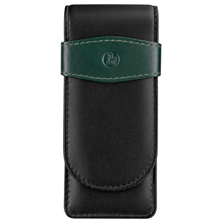 Pelikan Leather Three Pen Case (Black/Green) 924092 - SCOOBOO - PEP_LTHR_3PEN_CSE_BLKGRN_924092 - Pen Case