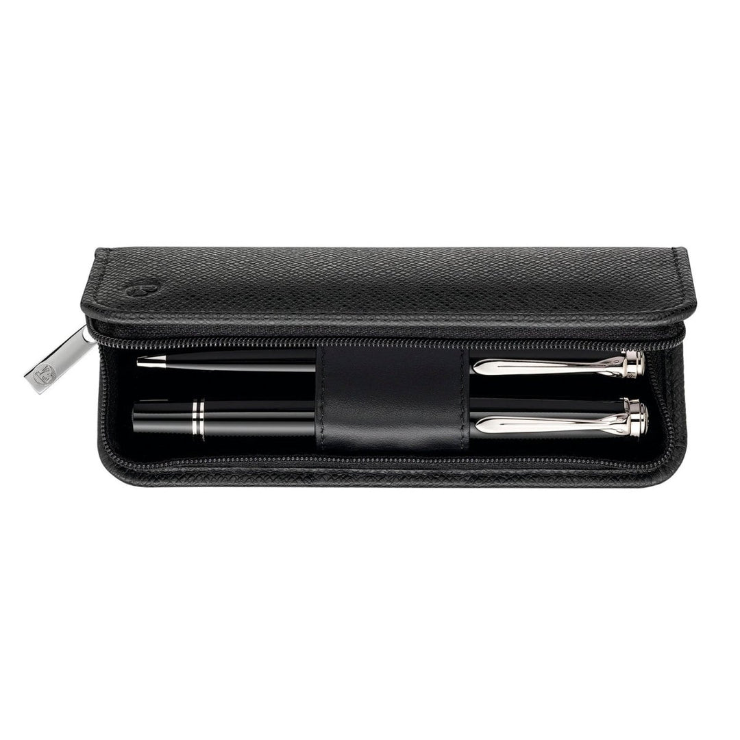 Pelikan Leather Two Pen Case (Black) 958025 - SCOOBOO - PEP_LTHR_2PEN_CSE_BLK_958025 - Pen Case