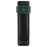 Pelikan Leather Two Pen Case (Black/Green) 923722 - SCOOBOO - PEP_LTHR_2PEN_CSE_BLKGRN_923722 - Pen Case