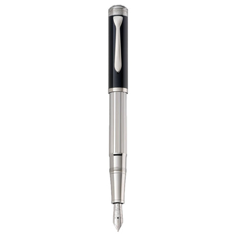 Pelikan Majesty M7005 Silver/Black Fountain Pen - SCOOBOO - PEP_MJSTY_M7005_SLVBLK_FPB_959114 - Fountain Pen