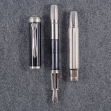 Pelikan Majesty M7005 Silver/Black Fountain Pen - SCOOBOO - PEP_MJSTY_M7005_SLVBLK_FPB_959114 - Fountain Pen