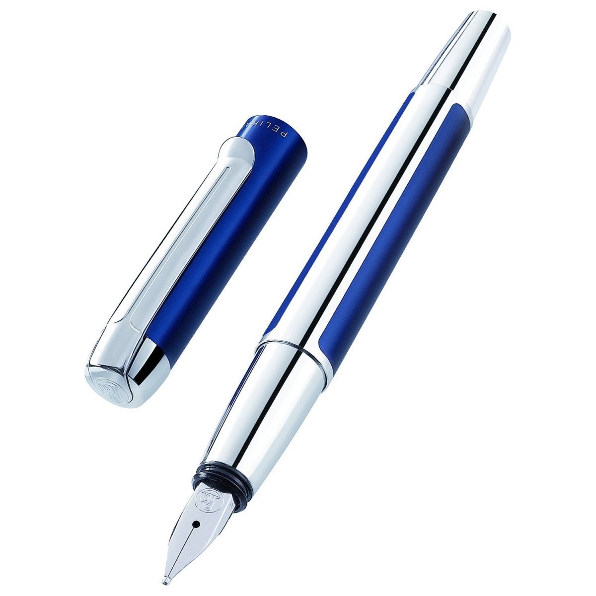 Pelikan Pura P40 Blue/Silver Fountain Pen - SCOOBOO - PEP_PUR_P40_BLUSLV_FPEF_954966 - Fountain Pen