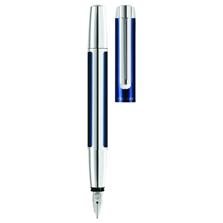 Pelikan Pura P40 Blue/Silver Fountain Pen - SCOOBOO - PEP_PUR_P40_BLUSLV_FPEF_954966 - Fountain Pen