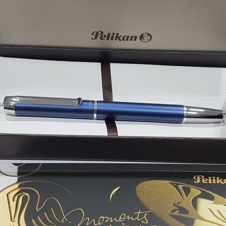 Pelikan Pura P40 Blue/Silver Fountain Pen - SCOOBOO - PEP_PUR_P40_BLUSLV_FPEF_954966 - Fountain Pen