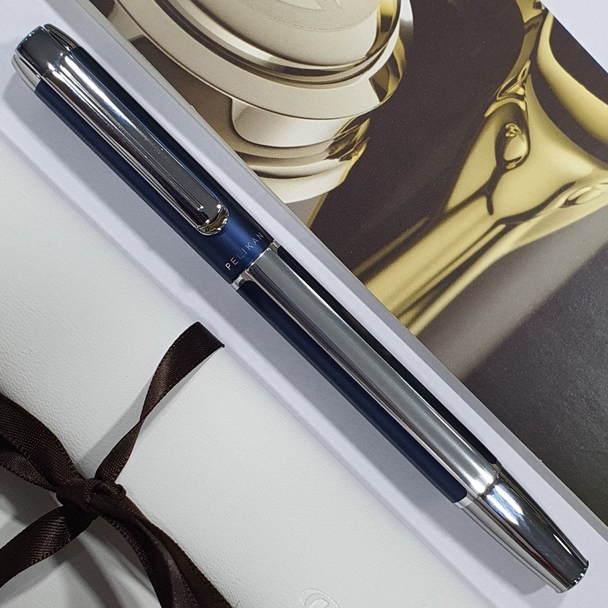 Pelikan Pura P40 Blue/Silver Fountain Pen - SCOOBOO - PEP_PUR_P40_BLUSLV_FPEF_954966 - Fountain Pen