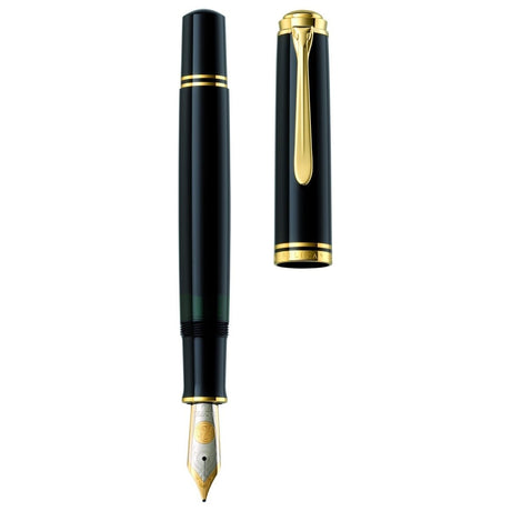 Pelikan Souveran M1000 Black Fountain Pen - SCOOBOO - PEP_SVRN_M1000_BLK_FPEF_987370 - Fountain Pen