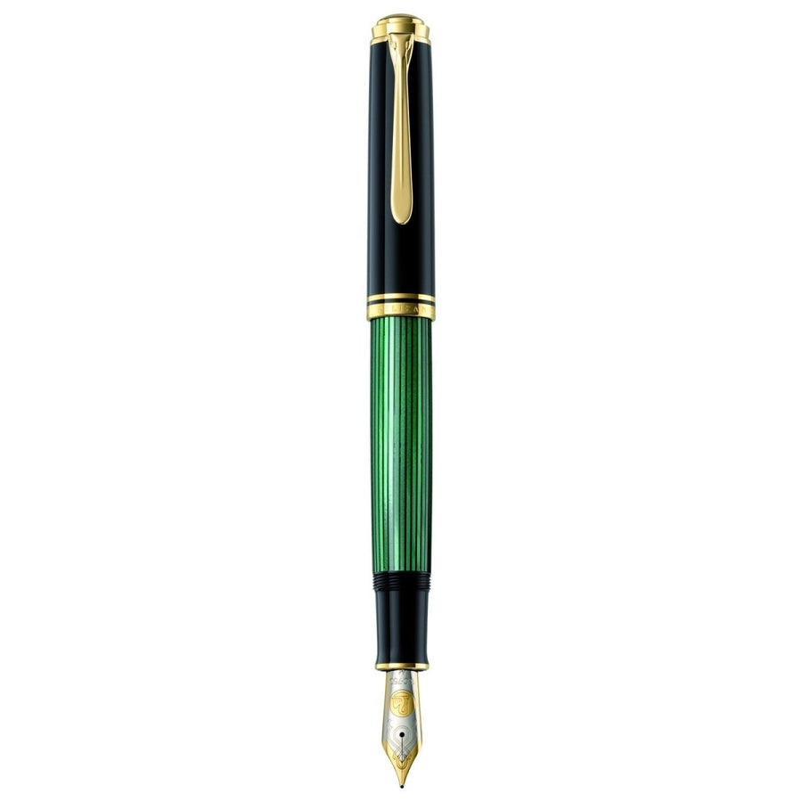 Pelikan Souveran M1000 Black/Green Fountain Pen - SCOOBOO - PEP_SVRN_M1000_BLKGRN_FPEF_987578 - Fountain Pen
