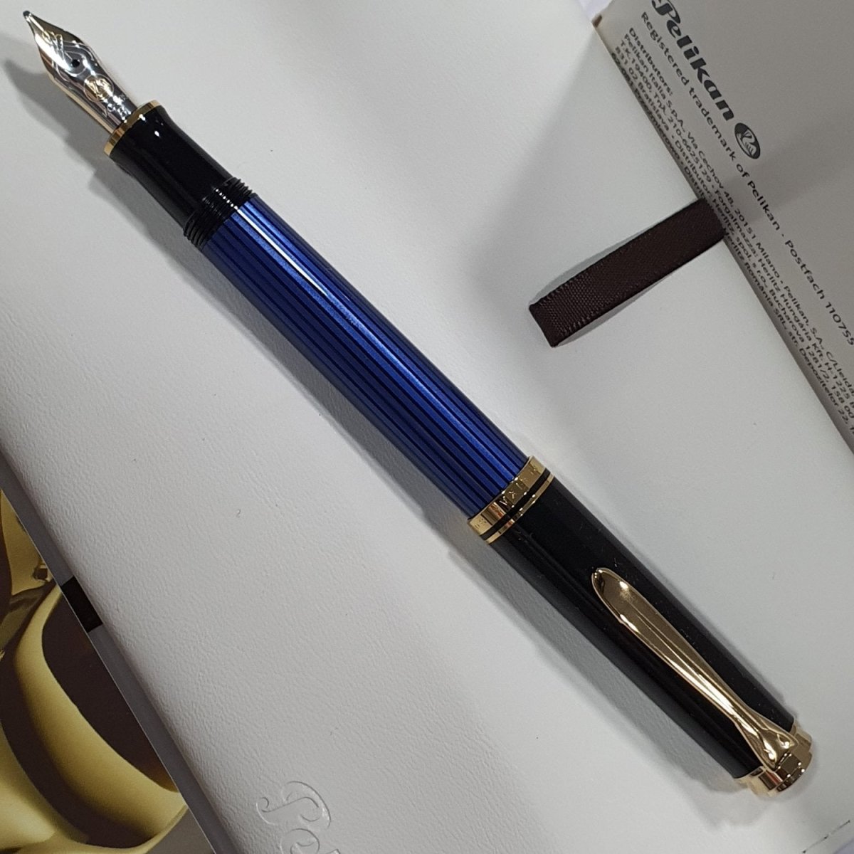 Pelikan Souveran M400 Black/Blue Fountain Pen - SCOOBOO - PEP_SVRN_M400_BLKBLU_FPEF_985952 - Fountain Pen