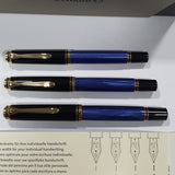 Pelikan Souveran M400 Black/Blue Fountain Pen - SCOOBOO - PEP_SVRN_M400_BLKBLU_FPEF_985952 - Fountain Pen