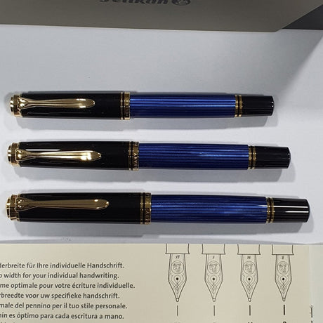 Pelikan Souveran M400 Black/Blue Fountain Pen - SCOOBOO - PEP_SVRN_M400_BLKBLU_FPEF_985952 - Fountain Pen