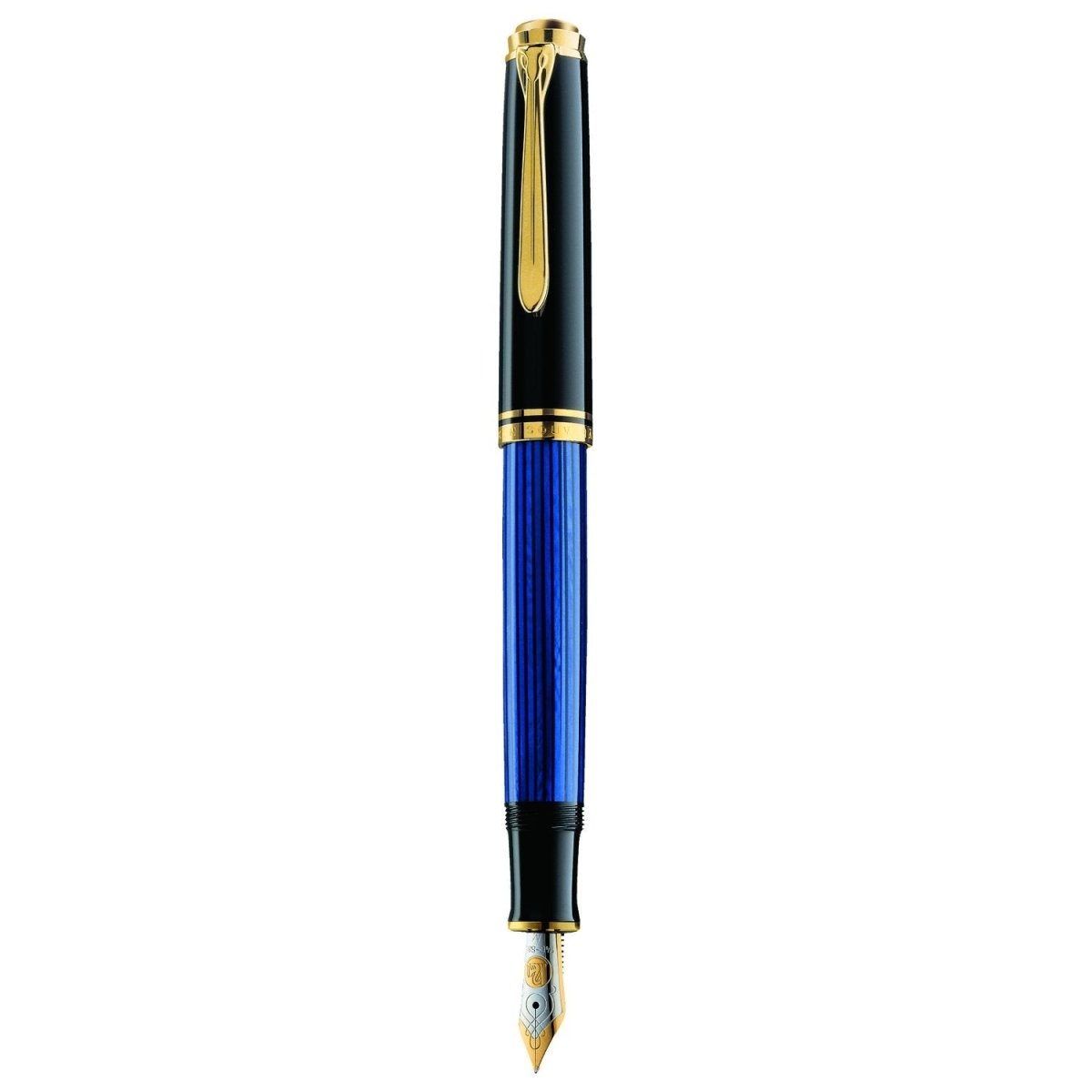 Pelikan Souveran M400 Black/Blue Fountain Pen - SCOOBOO - PEP_SVRN_M400_BLKBLU_FPEF_985952 - Fountain Pen