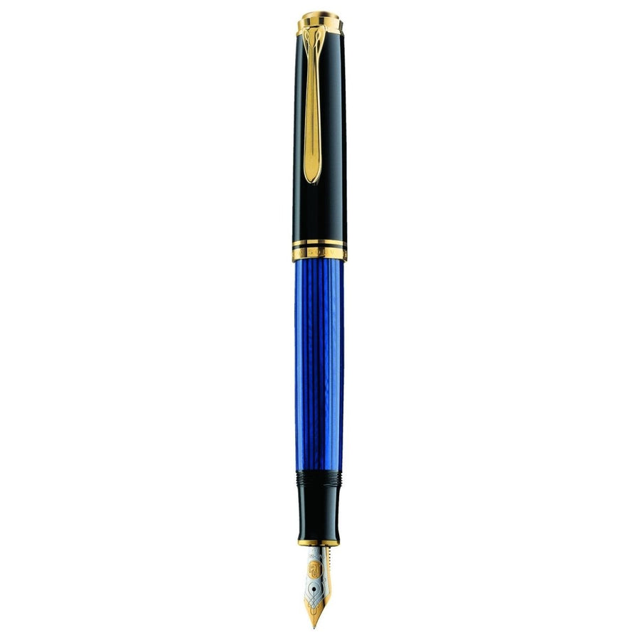 Pelikan Souveran M400 Black/Blue Fountain Pen - SCOOBOO - PEP_SVRN_M400_BLKBLU_FPEF_985952 - Fountain Pen