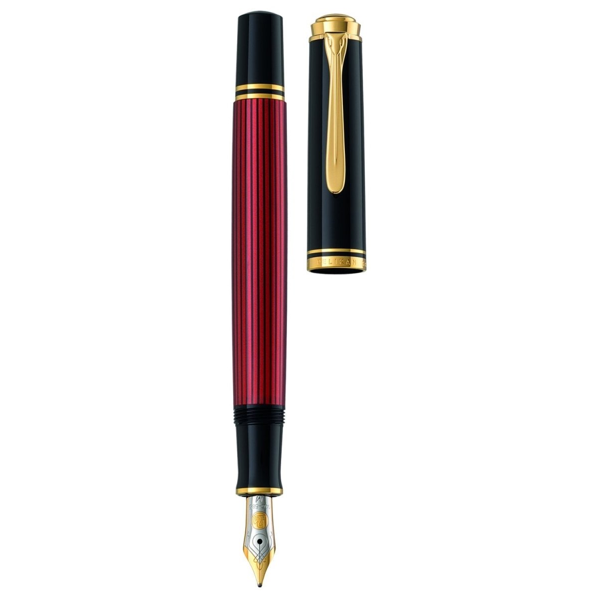 Pelikan Souveran M400 Black/Red Fountain Pen - SCOOBOO - PEP_SVRN_M400_BLKRED_FPEF_925131 - Fountain Pen