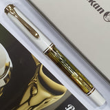 Pelikan Souveran M400 White Tortoiseshell Fountain Pen - SCOOBOO - PEP_SVRN_M400_WHT_TORSHL_FPEF_935403 - Fountain Pen