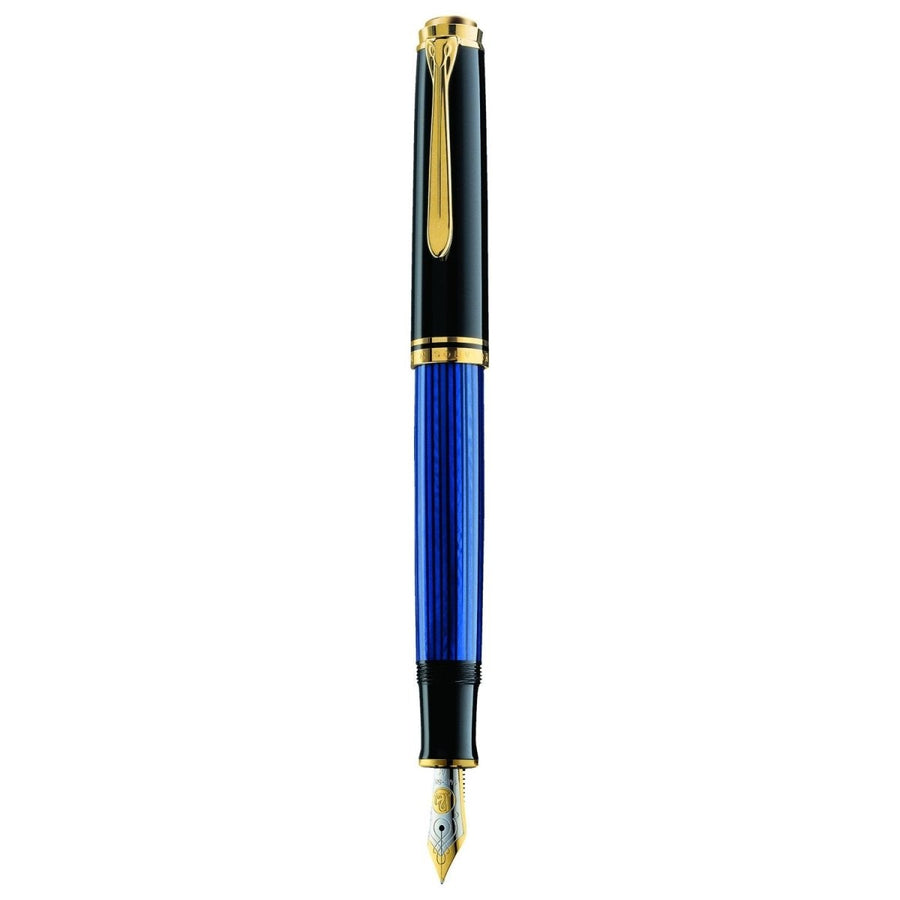 Pelikan Souveran M600 Black/Blue Fountain Pen - SCOOBOO - PEP_SVRN_M600_BLKBLU_FPEF_988154 - Fountain Pen