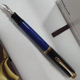 Pelikan Souveran M600 Black/Blue Fountain Pen - SCOOBOO - PEP_SVRN_M600_BLKBLU_FPEF_988154 - Fountain Pen