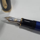 Pelikan Souveran M600 Black/Blue Fountain Pen - SCOOBOO - PEP_SVRN_M600_BLKBLU_FPEF_988154 - Fountain Pen