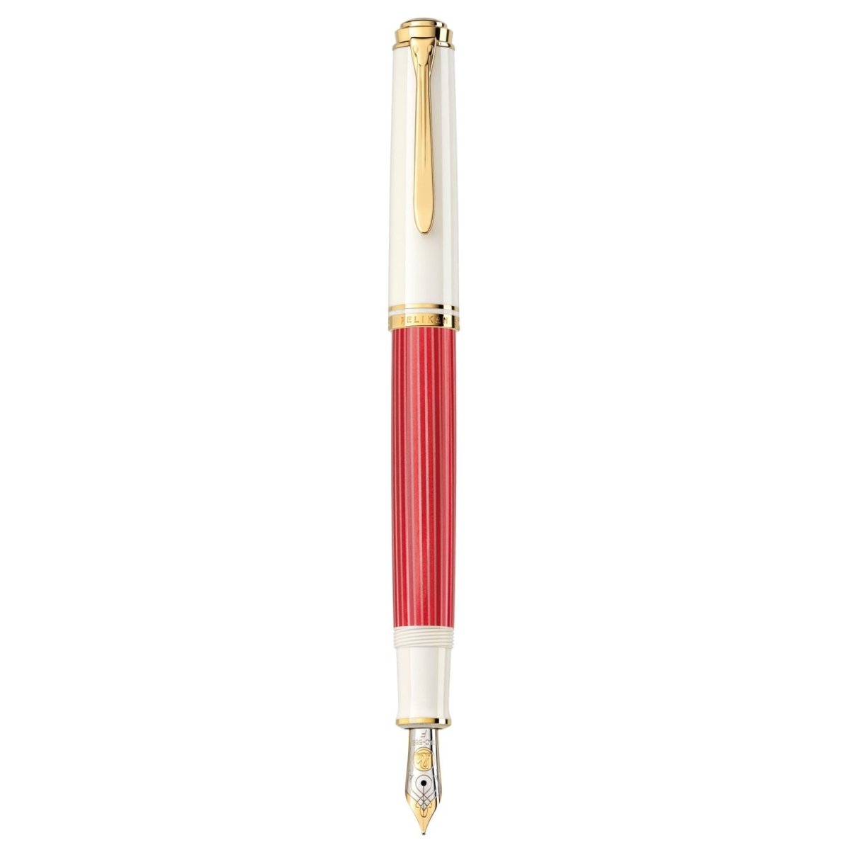 Pelikan Souveran M600 Red/White Fountain Pen (Special Edition) - SCOOBOO - PEP_SVRN_M600_REDWHT_FPEF_823098 - Fountain Pen