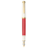 Pelikan Souveran M600 Red/White Fountain Pen (Special Edition) - SCOOBOO - PEP_SVRN_M600_REDWHT_FPEF_823098 - Fountain Pen