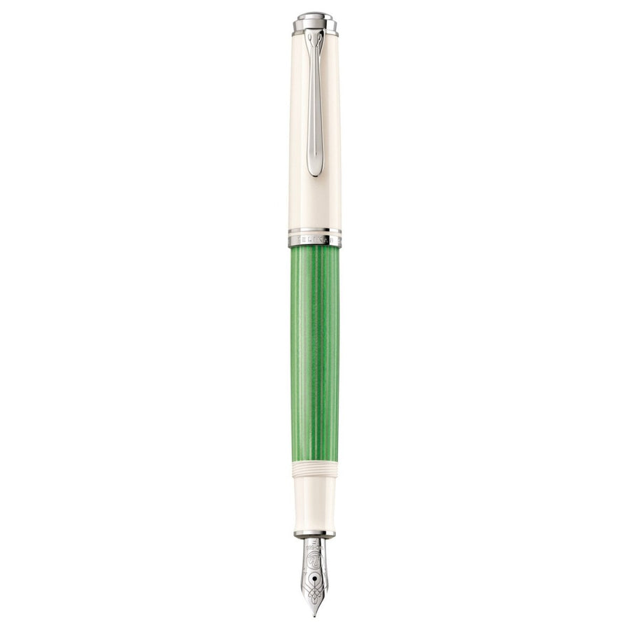 Pelikan Souveran M605 Green/White Fountain Pen (Special Edition) - SCOOBOO - PEP_SVRN_M605SE_GRNWHT_FPEF_818186 - Fountain Pen