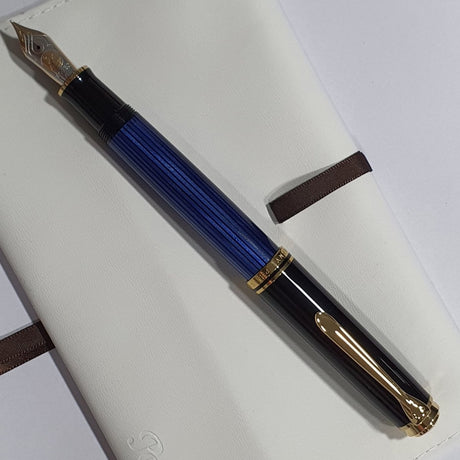 Pelikan Souveran M800 Black/Blue Fountain Pen - SCOOBOO - PEP_SVRN_M800_BLKBLU_FPEF_986711 - Fountain Pen