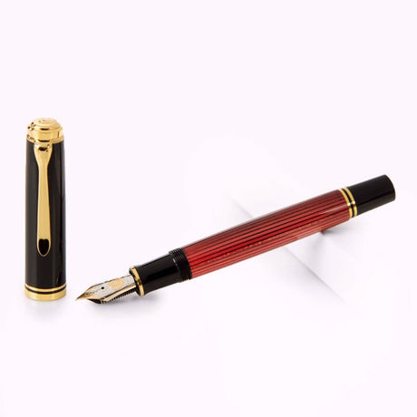 Pelikan Souveran M800 Black/Red Fountain Pen - SCOOBOO - PE_SVRN_M800_BLKRED_FPEF_816557 - Fountain Pen