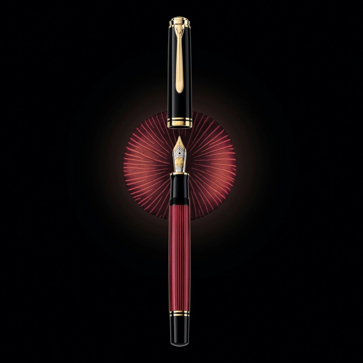 Pelikan Souveran M800 Black/Red Fountain Pen - SCOOBOO - PE_SVRN_M800_BLKRED_FPEF_816557 - Fountain Pen