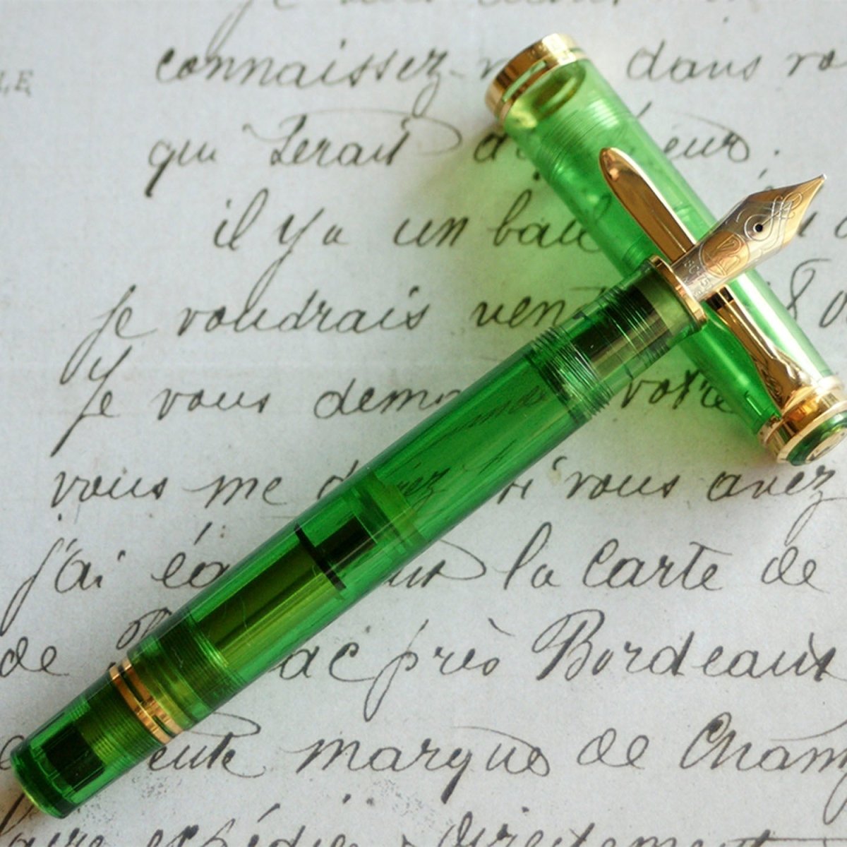 Pelikan Souveran M800 Green Demostrator Fountain Pen (Special Edition) - SCOOBOO - PEP_SVRN_M800_GRN_DEMO_FPF_821445 - Fountain Pen