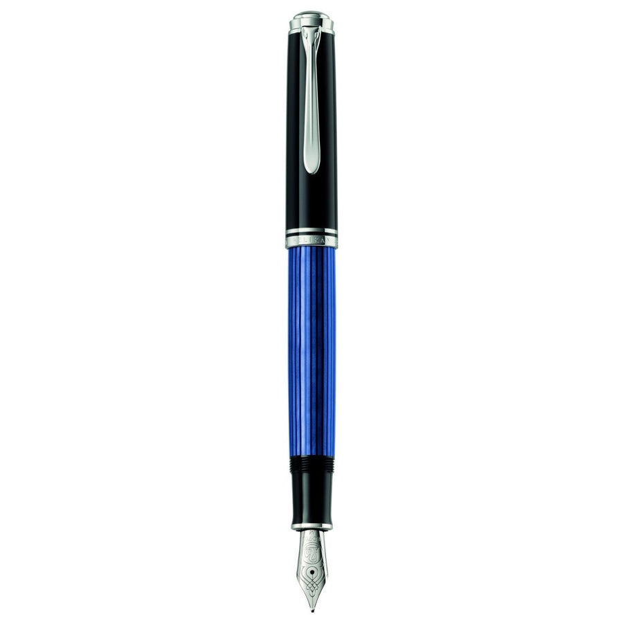 Pelikan Souveran M805 Black/Blue Fountain Pen - SCOOBOO - PEP_SVRN_M805_BLKBLU_FPEF_933507 - Fountain Pen