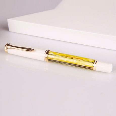 Pelikan Souveran R400 White Tortoiseshell Roller Ball Pen 935585 - SCOOBOO - PEP_SVRN_R400_WHT_TORSHL_RB_935585 - Roller Ball Pen