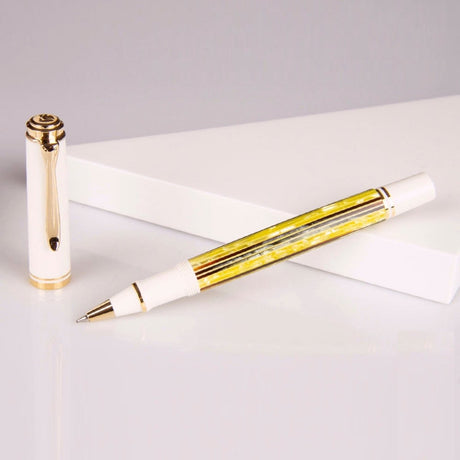 Pelikan Souveran R400 White Tortoiseshell Roller Ball Pen 935585 - SCOOBOO - PEP_SVRN_R400_WHT_TORSHL_RB_935585 - Roller Ball Pen