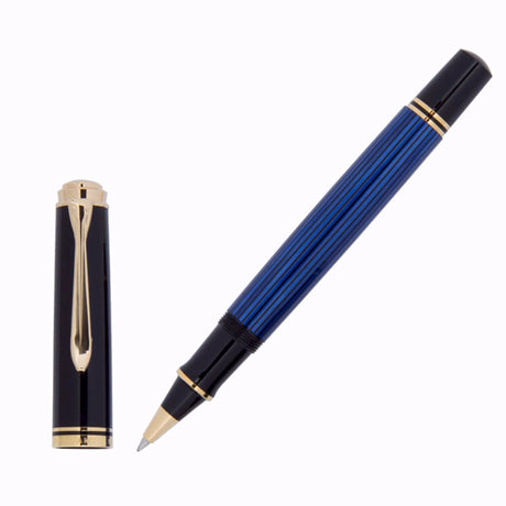 Pelikan Souveran R600 Black/Blue Roller Ball Pen 988246 - SCOOBOO - PEP_SVRN_R600_BLKBLU_RB_988246 - Roller Ball Pen