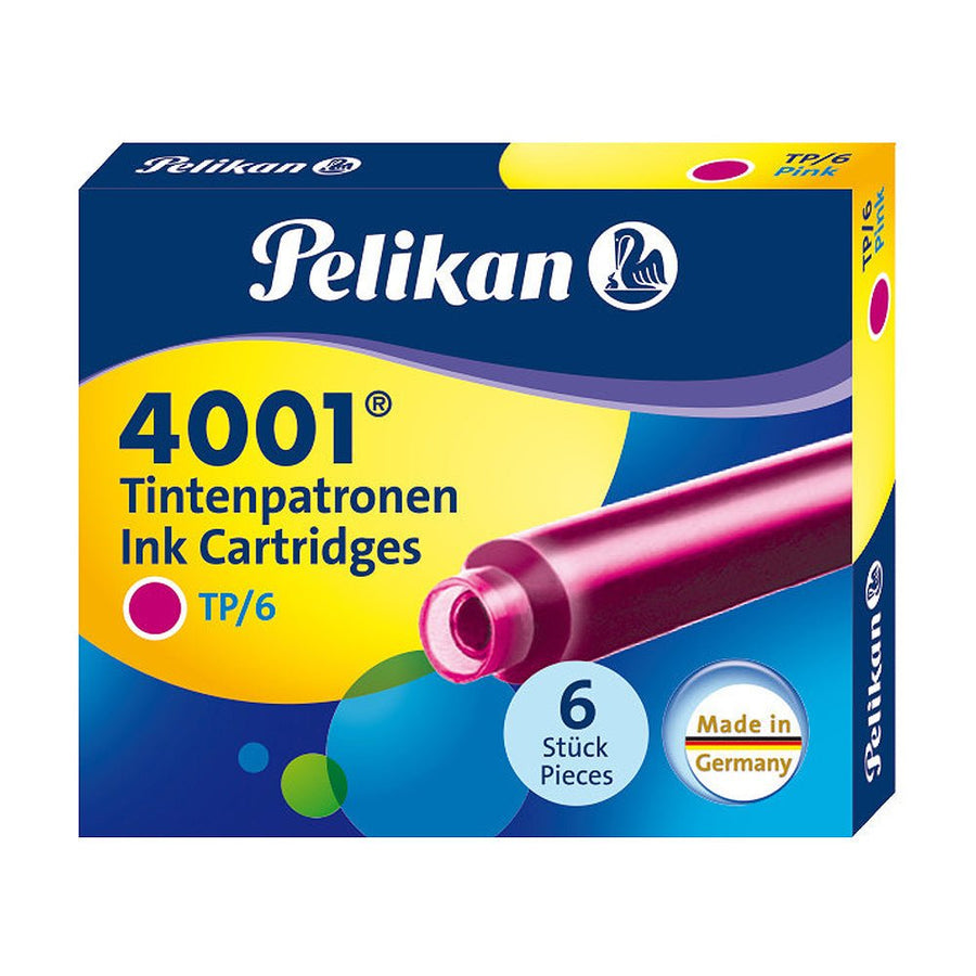 Pelikan TP/6 Short Ink Cartridge (Pink - Pack of 6) 321075 - SCOOBOO - PE_TP6_SHR_PNK_INKCART_PK6_321075 - Ink Cartridge