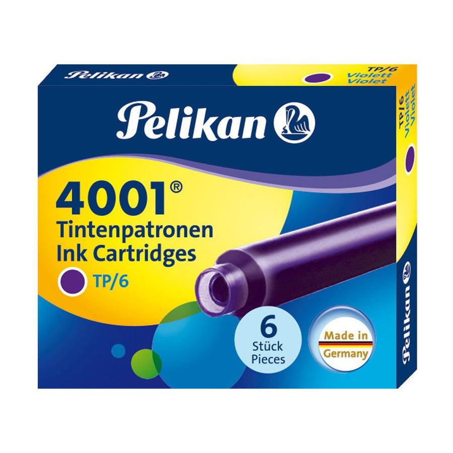 Pelikan TP/6 Short Ink Cartridge (Violet - Pack of 6) 301697 - SCOOBOO - PE_TP6_SHR_VLT_INKCART_PK6_301697 - Ink Cartridge