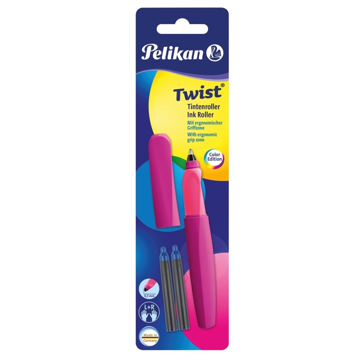 Pelikan Twist R457 Neon Plum Roller Ball Pen 926022P - SCOOBOO - PE_TWS_R457_NEOPLM_RB_926022P - Roller Ball Pen