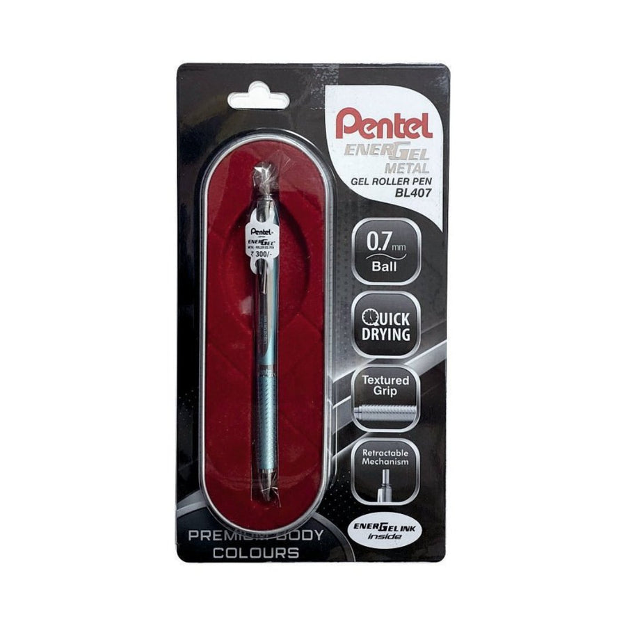 Pentel Energel Metal gel Roller Pen - SCOOBOO - BL407-Gold - Gel Pens