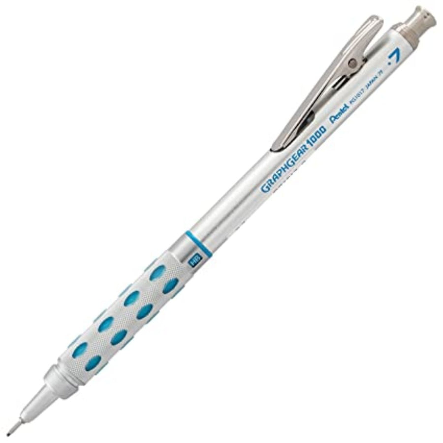 Pentel Graphgear 1000 Mechanical, Silver & Blue (PG1017) - SCOOBOO - PG1017 - Mechanical Pencil