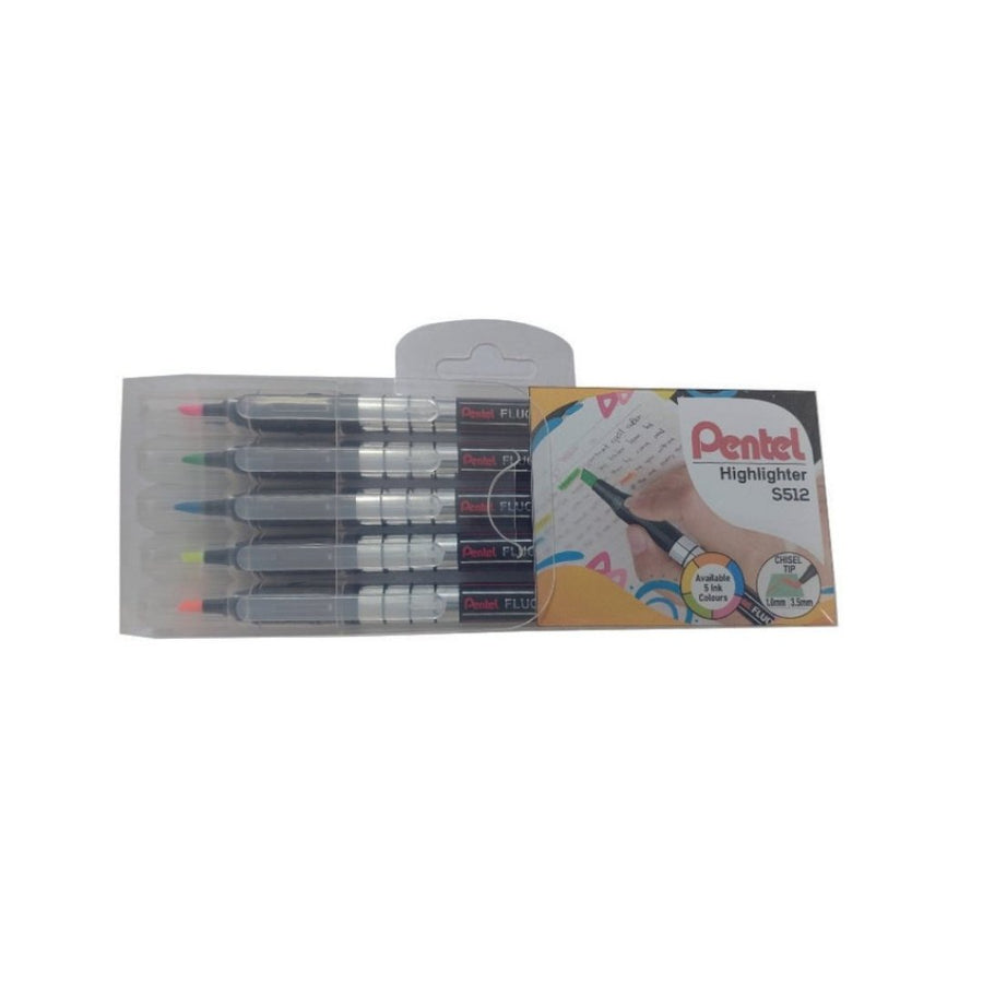 Pentel Highlighter - 5pc Set - SCOOBOO - S512-5PC - MARKERS