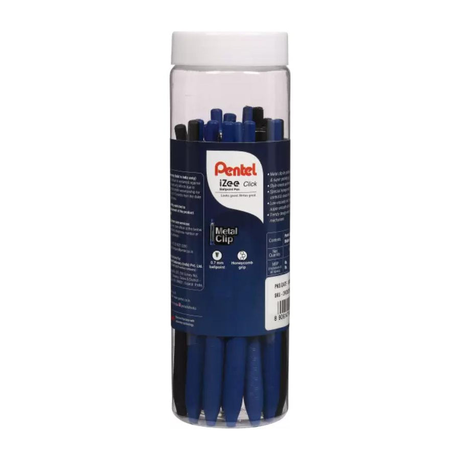 Pentel Izee Click Ballpoint 0.7mm Pens Pack of 15 - SCOOBOO - BX467-C - Ball point pen