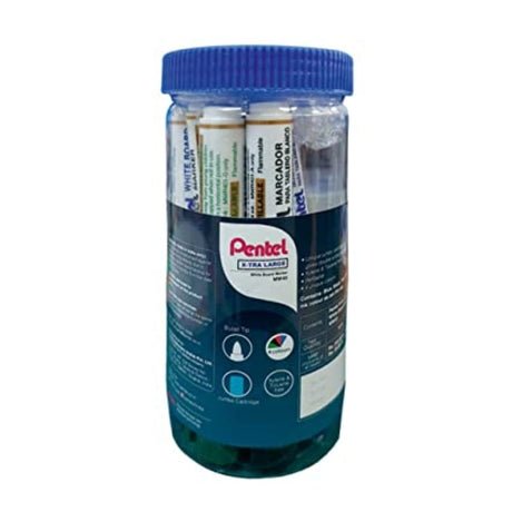 Pentel X-Tra Large WHITE BOARD MARKER 10PC JAR (4CLR- 3A/5C/1B/1D) - SCOOBOO - MW45 - White-Board & Permanent Markers