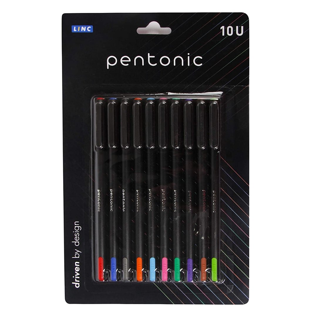 Pentonic Ball Point Pen (Assorted Colours, Pack of 10) – SCOOBOO