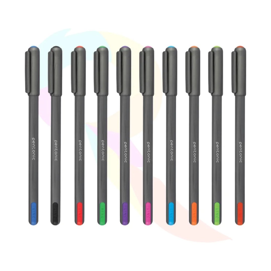 Pentonic Ball Point Pen 1.0mm (Assorted Colours, Pack of 10) - SCOOBOO - Ball Pen