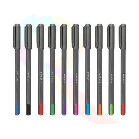 Pentonic Ball Point Pen 1.0mm (Assorted Colours, Pack of 10) - SCOOBOO - Ball Pen
